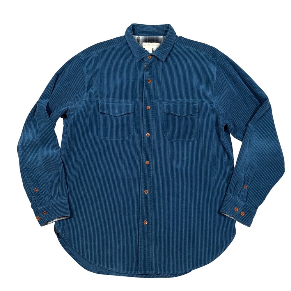 The Territory Ahead Corduroy Shirt Mens L Silk Cotton Pockets VTG 90's Button Up